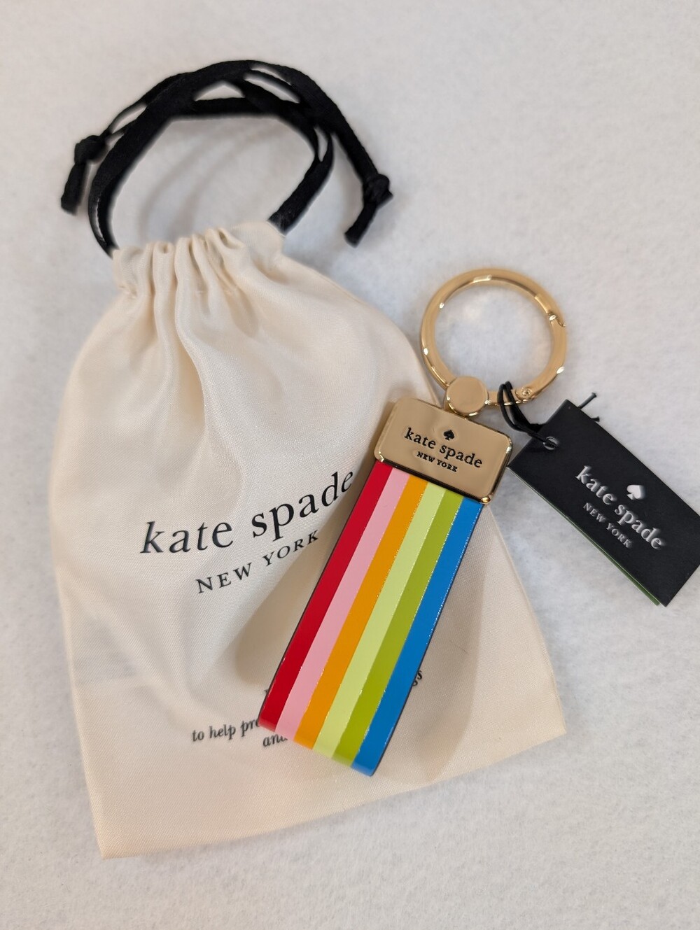 Kate Spade New York Rainbow Key Chain Bag Charm With Dust Bag